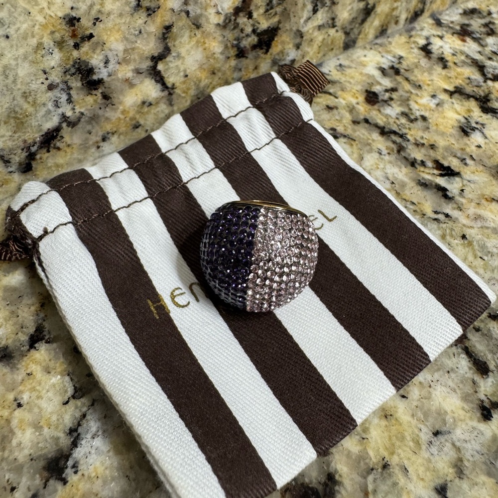Henri Bendel size 7 pink and purple stone ring